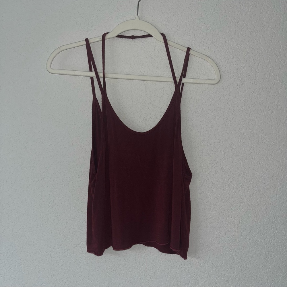Brandy Melville Vintage Maroon Sleeveless Tank Top - Picture 2 of 4